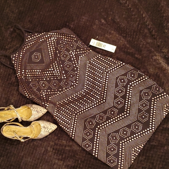 Jump Apparel Body Con Grey with Pink Geometric Patterns Size 9/10 - Picture 1 of 6